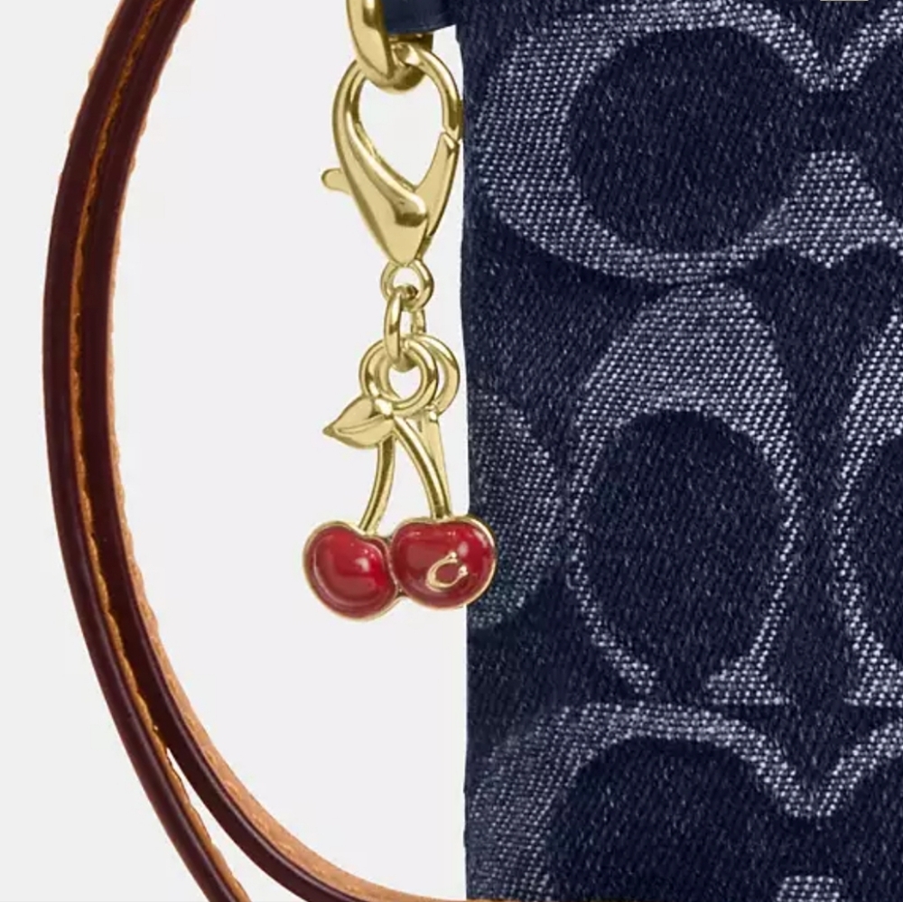 Coach Corner Zip Wristlet in Signature Denim - Picture 5 of 5
